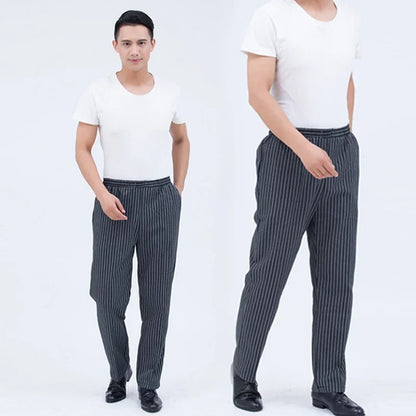 Unisex Chef Pants Cook Chef Pants with Elastic Waist Uniform