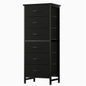 Tall 6‑Drawer Fabric Dresser with Wood Top & Metal Frame