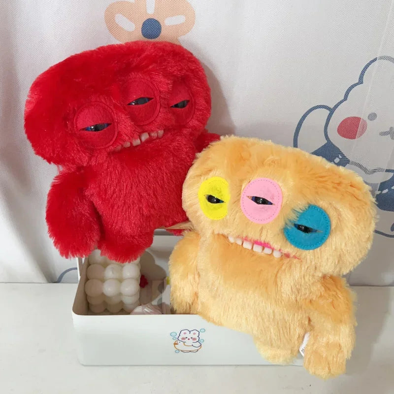 22cm Cartoon Funny Ugly The Block Monster Plushies Rainbow Crazy Rabbit Monster With Tooth Stuffed Monster Peluche Xmas Gifts