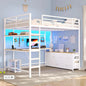 Full Loft Bed w/ U‑Desk, 7 Drawers, 2‑Tier Shelves & RGB LED — Customized