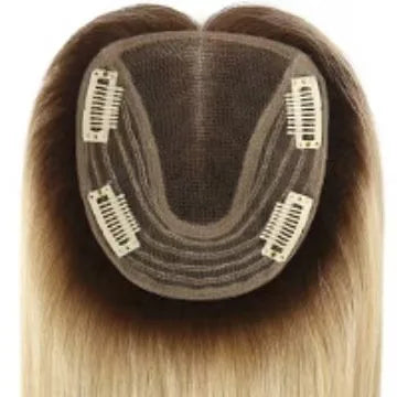Front Lace Topper for Women (100% Human Hair · Gradient Color · Middle Part · 25–35cm)