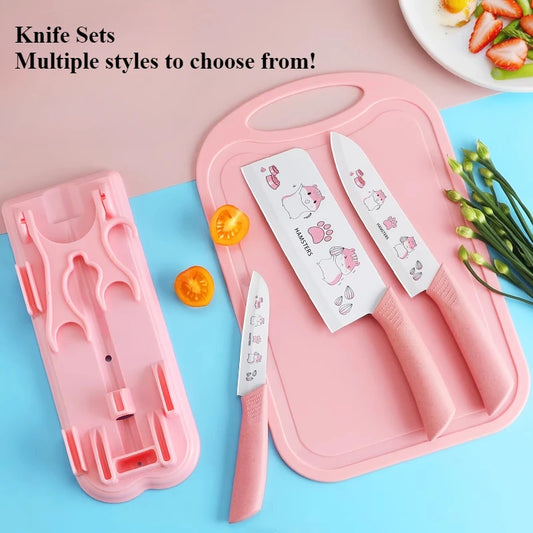 Knife set vegetable knife chopping board 2 in 1 sharp full set of kitchen utensils household chopping vegetables and meat knife