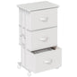 Rolling 3‑Drawer Nightstand – Fabric Storage