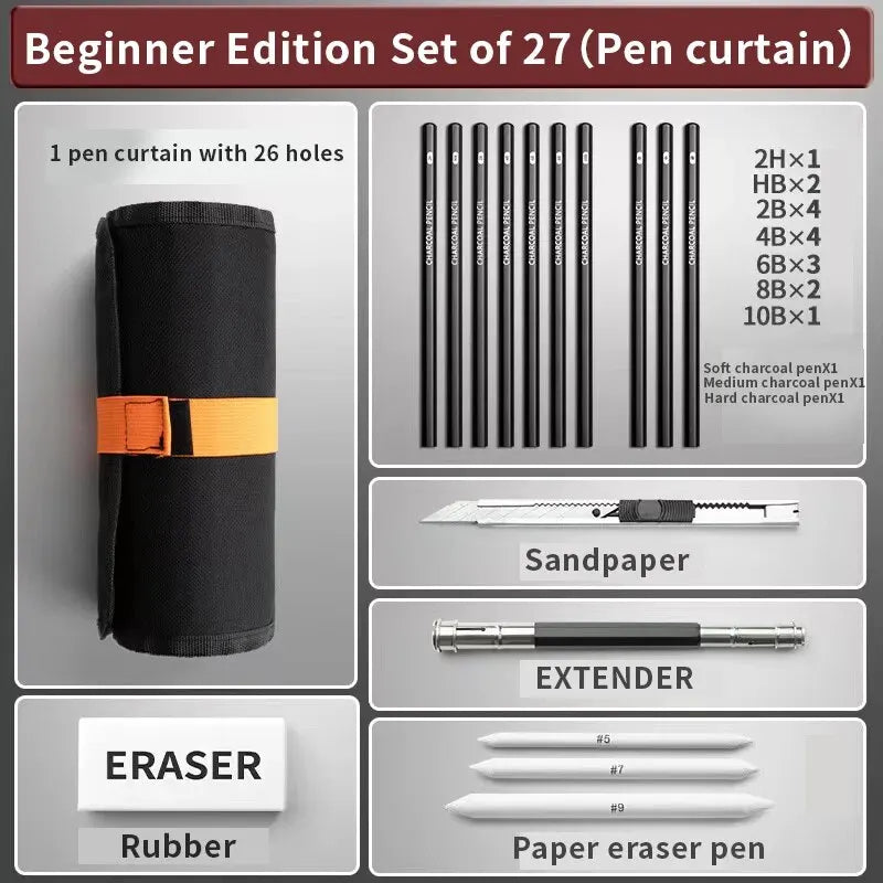 Sketching Pen/ Pencil /Brush Drawing Art  Set Box
