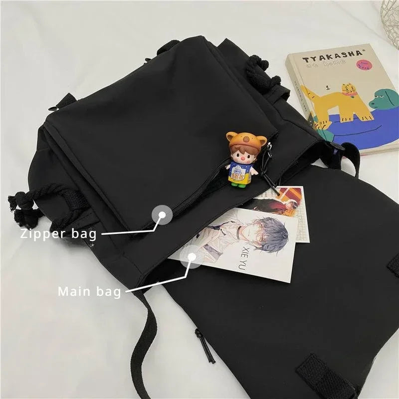 Shoulder Bag Large Capacity Crossbody Bag Retro Workwear Postman Bags for Women Nylon Handbags