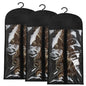1/3pcs Premium Wig Storage Bags with Sturdy Metal Hangers - Black Transparent Design for Multiple Wigs & Hair Extensions