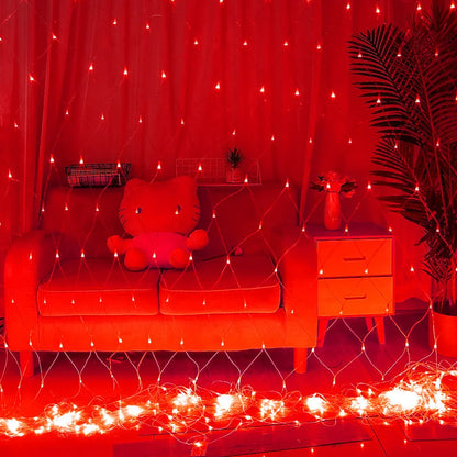 LED Net Mesh Fairy Lights – Outdoor Waterproof Curtain String Lights (Multiple Sizes, 110V/220V)