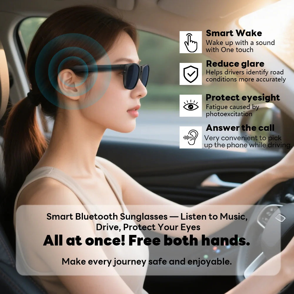 Smart Bluetooth Glasses – Voice Call & Music, UV Protection