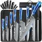 8pcs Kitchen Knife Damascus Stainless Steel Chef Knife Utility Paring Boning Cleaver Slicing Santoku Knives With Nylon Bag