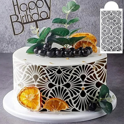 10PCS/set DIY Fondant Stencil Reusable Cake Decorating Stencil Plastic Spray Mold Stencils Cake Drawing Painting Decorating tool