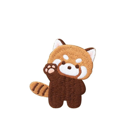 Cute Red Panda Embroidered Patch – Iron‑On Sticker for Kids Clothes