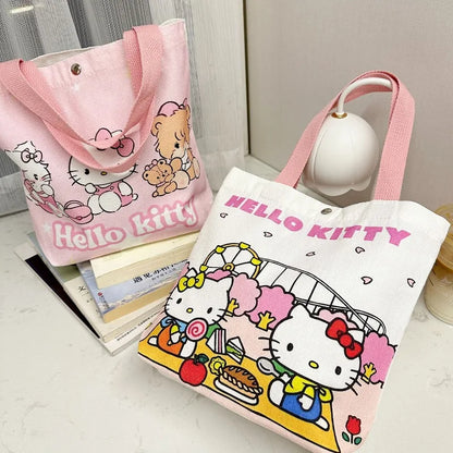 Hello Kitty Spacious Canvas Tote Bag (Kawaii Eco‑Friendly Market Bag)