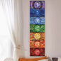 VIKAMA Seven Chakra Vertical Tapestry Rainbow Energy Wall Decor for Yoga Studio Meditation Space Wall Hanging Home Decoration
