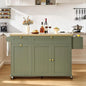 60.2" Kitchen Islands with Storage, Rolling Island Table with Trash Can Storage Cabinet, Mobile Island Cart with, Customized