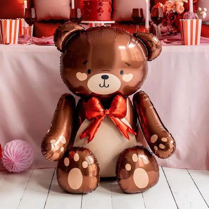 1pc3D Cute Cartoon Embracing Bear Aluminum Film Balloon for Birthday Party, Valentine's Day, Bridal Gift Party, Wedding, Shower