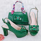 Doershow beautiful Italian shoe and bag set, featuring new shoes and matching bags from Italy in a stunning pink color, model HFG1-23.