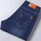 Men’s Straight Jeans (Stretch Slim Fit, Business Casual Denim Trousers)