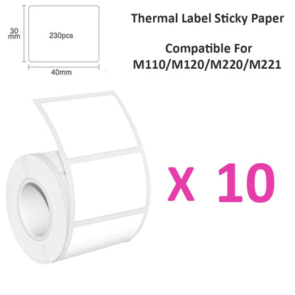 Phomemo M110/M220 40x30mm Thermal Labels - Self-Adhesive Waterproof Gloss Stickers for  Business/Barcode/Packaging/Office Use