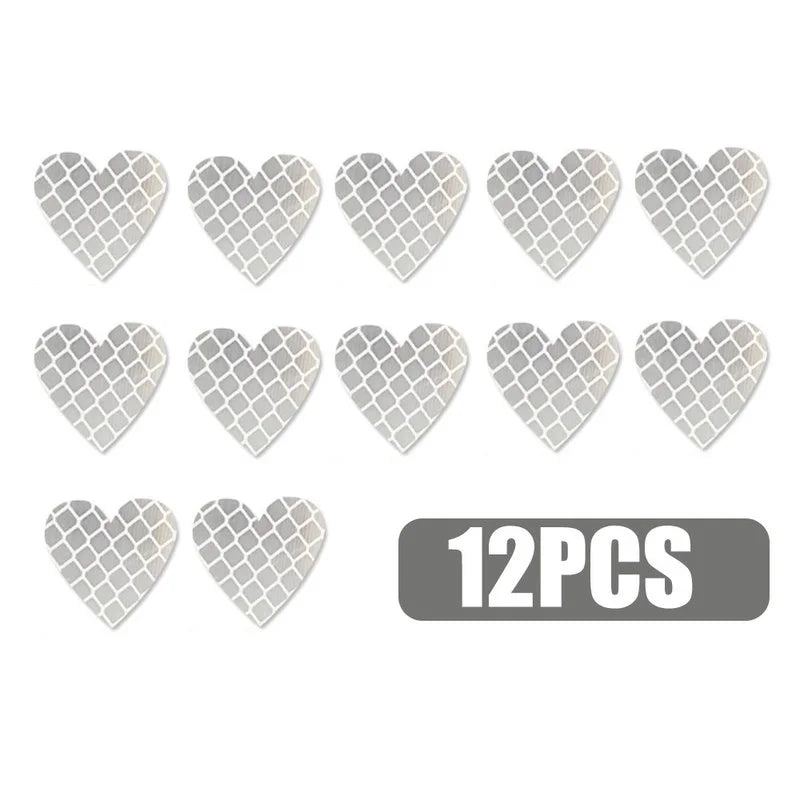 delete  12pcs Heart Shape Reflective Car Stickers Night Warning Mark Reflective Tape Stickers Decoration Decal Car Accessories