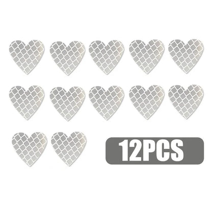 delete  12pcs Heart Shape Reflective Car Stickers Night Warning Mark Reflective Tape Stickers Decoration Decal Car Accessories