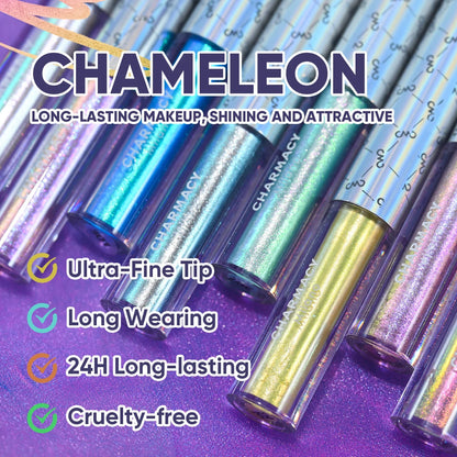 Duo chrome Glitter Liquid Eyeliner Waterproof Long-lasting Ultra-Fine Tip Smudge-proof Eye Liner Makeup