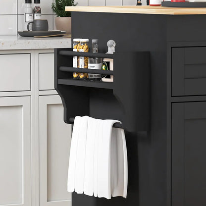 78"–49" Extendable Rolling Kitchen Island with Storage Drawers