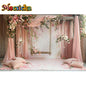 Mocsicka Photography Background Spring Indoor Wreath Cradle Decor Wedding Maternity Adult Kids Portrait Backdrop Photo Studio