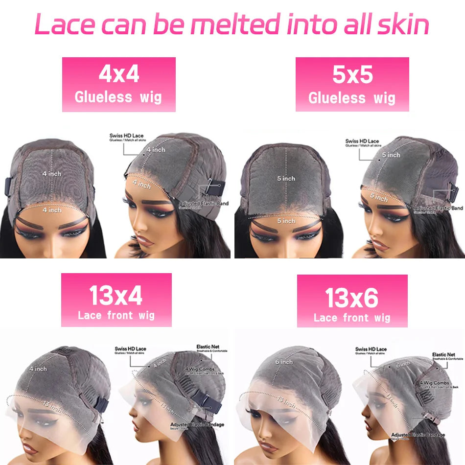 Glueless Bone Straight HD Lace Wig (4×4 / 5×5 / 13×4 / 13×6 Options)
