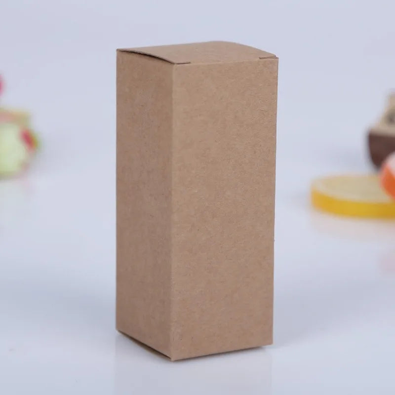 50pcs White Black Kraft Paper Tube Cardboard Boxes Essential oil bottle packaging box Blank Cosmetic Storage Box