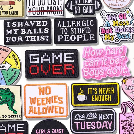 Letter Embroidered Patch Cartoon/Personality Letter Slogan Patch Iron On Patches For Clothing thermoadhesive Patches Sew Badges