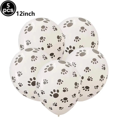 Dog Birthday Party Decorations 12inch Latex Print Animal Balloons Cute Pet Puppy Theme Baby Shower Birthday Party Decor Supplies