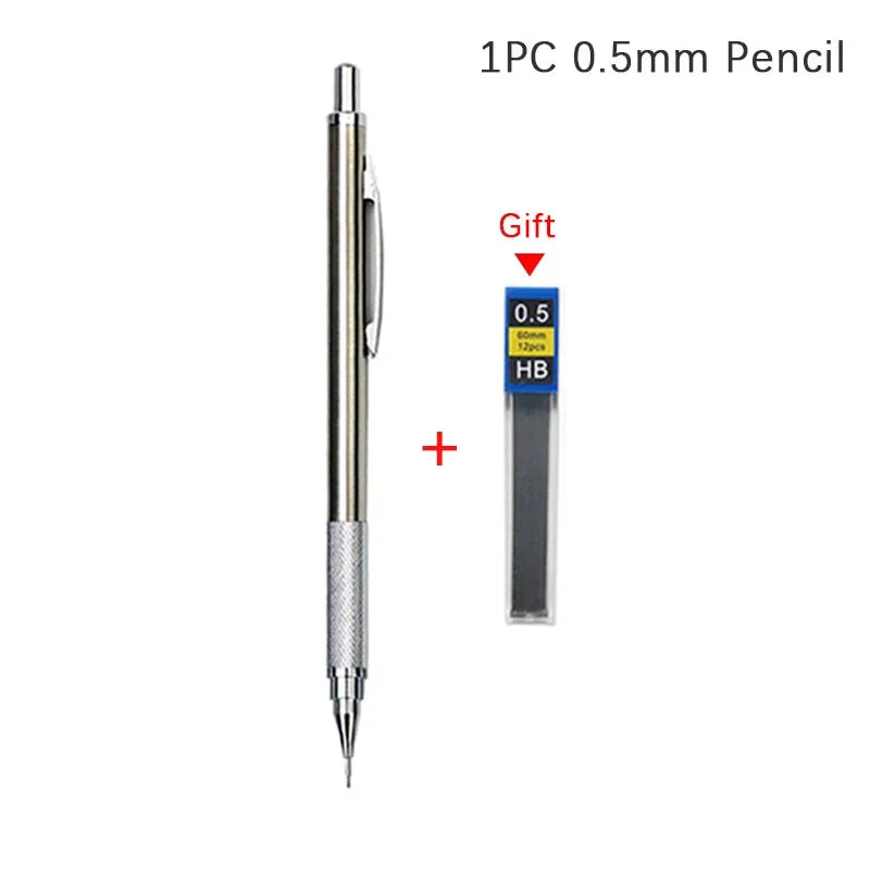Full Metal Automatic Mechanical Pencil Set (0.3 -0.5 -0.7 -0.9 -1.3 -2.0mm)