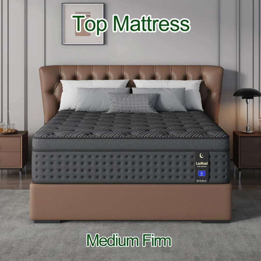 12/14" Hybrid Mattress — Memory Foam + Springs, Multiple Sizes LayRoad