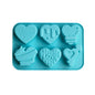 1/2pcs 6 Holes Love Silicone Candy Mold DIY Heart Shaped Candle Soap Mould Chocolate Pudding Jelly Cake Decoration Baking Tool
