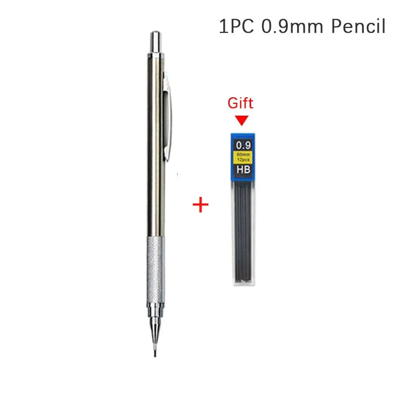 Full Metal Automatic Mechanical Pencil Set (0.3 -0.5 -0.7 -0.9 -1.3 -2.0mm)