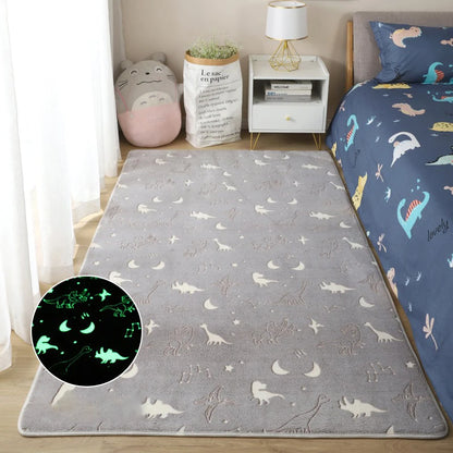 Luminous Carpet Modern Living Room Large Carpet Plush Children's Bedroom Floor Mats Bay Window Cushion Thickening Printing Rug