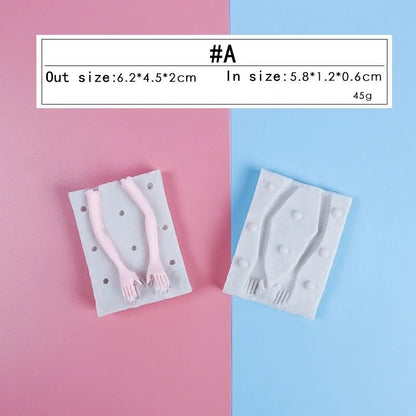 3D Doll Body Silicone Mold Fondant Chocolate Cake Decorating Tool DIY Clay Soft Pottery Doll Human Body Hand and Feet Mold