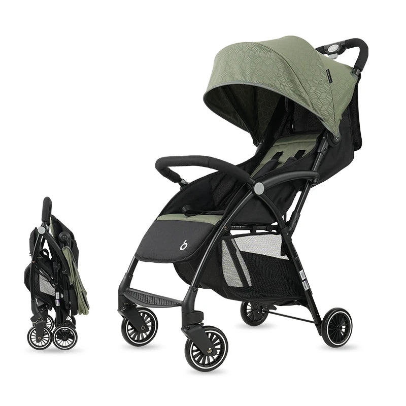 Sitting &amp; Lying Dual‑Use Lightweight Folding Baby Stroller (Multi‑Speed · Large Storage · Two‑Way Rollout)
