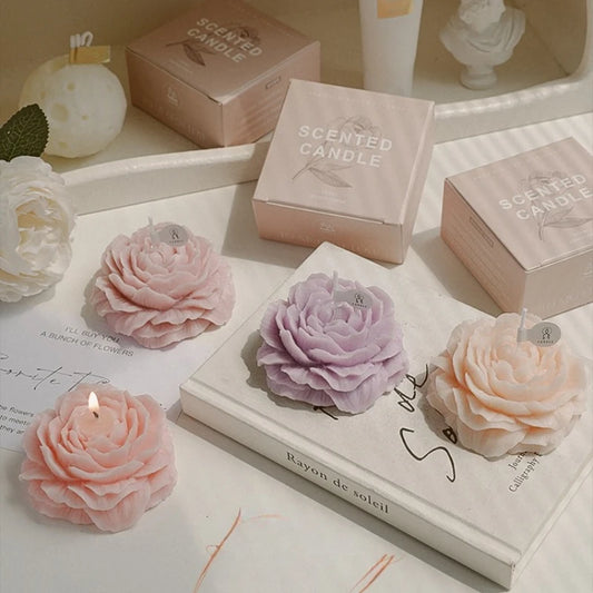 3D Peony Scented Candle – Creative Flower‑Shaped Aromatherapy Gift