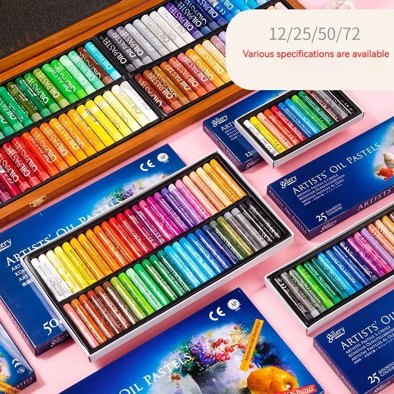 Oil Pastel Soft Stick Set – 25/50‑Color Artist Washable Non‑Toxic Round Pastels