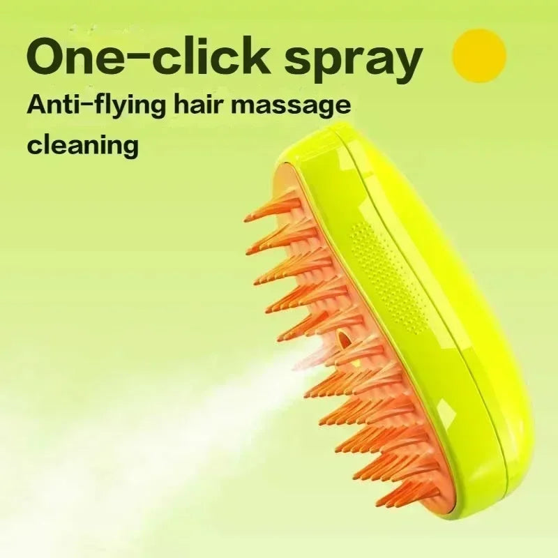 3 in 1 Pet Grooming Steam Brush Sprayer Massage Comb- Cat/Dog