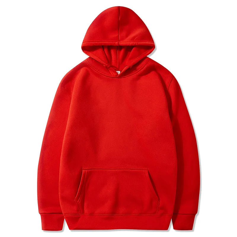 Men's and Women's Solid Color Pocket Hoodies: Fashionable, Casual, Sports Fitness Sweatshirts, Multi-Color Pullovers