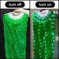 150cm Long Bamboo Silk Veil Fan With LED Light   Stage Performance Dance Costumes