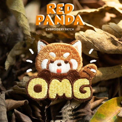 Cute Red Panda Embroidered Patch – Iron‑On Sticker for Kids Clothes