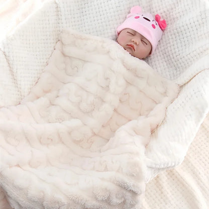 1 Piece Baby Plush Blanket Swaddle Blanket Super Soft and Cozy Baby Blanket for Girls and BoysFluffy Baby Toddler Newborn