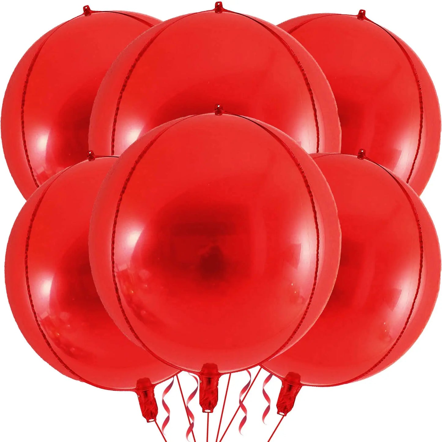 5/10pcs 4D Foil Sphere Balloons, Large Round Rose Gold Silver Plated Mylar Balloons for Birthday Party Decorations, 22 in