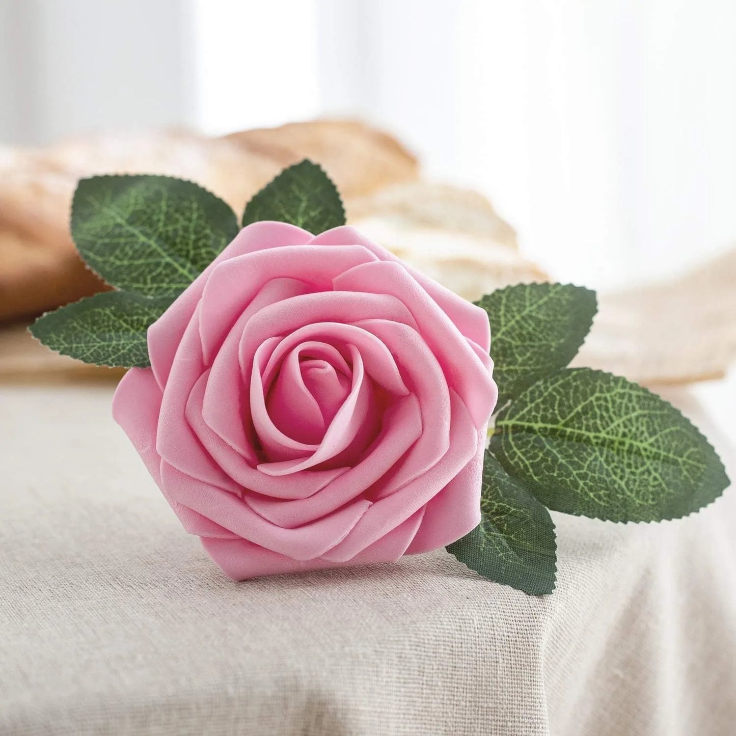 10~100pcs Rose Artificial Flowers Foam Fake Roses Wedding Bouquets Centerpieces Mothers Day Valentines Gifts Party Decoration