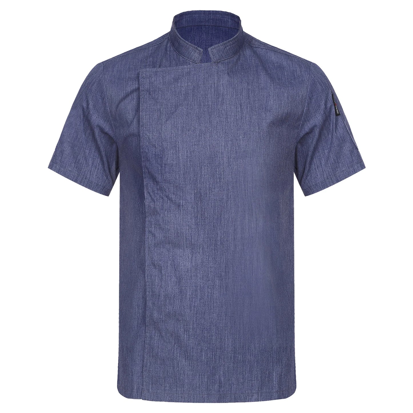 Mens Womens Stand Collar Short Sleeve Chef Coat Working Kitchen Uniform for Cafe Bakery Western Restaurant Hotel Work Wear