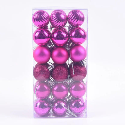 36/24pcs 40mm Merry Christmas Balls Christmas Tree Hanging Ball Ornaments Christmas New Year Party Home Decoration