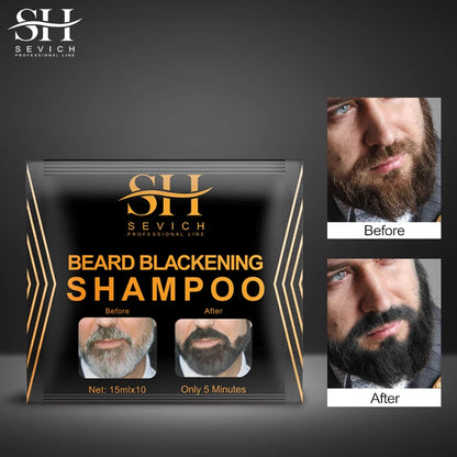 3‑Minute Black Beard Dye Cream – Fast Natural Beard Color Shampoo for Gray Coverage
